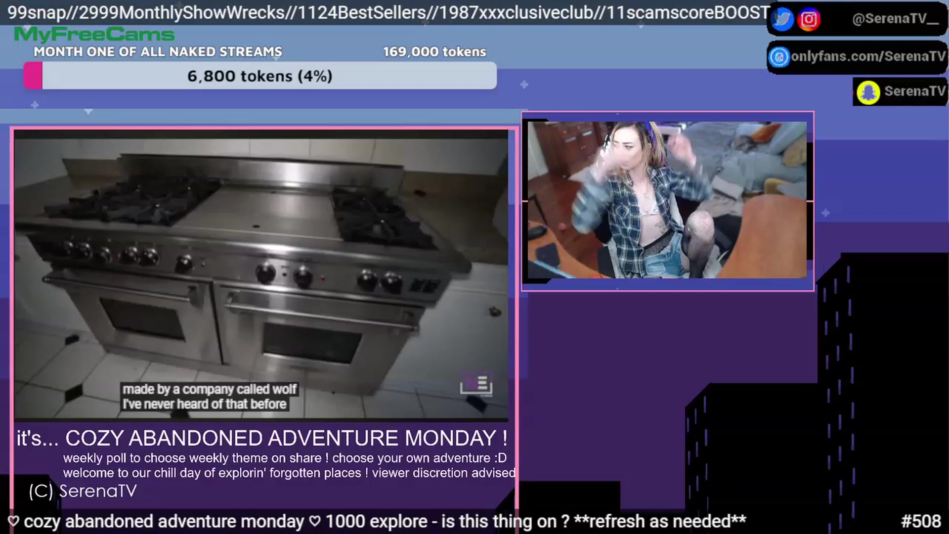Gallery image thumbnail from serenatv's myfreecams stream on, 02/13/2023, 22:11 image 6 of 20
