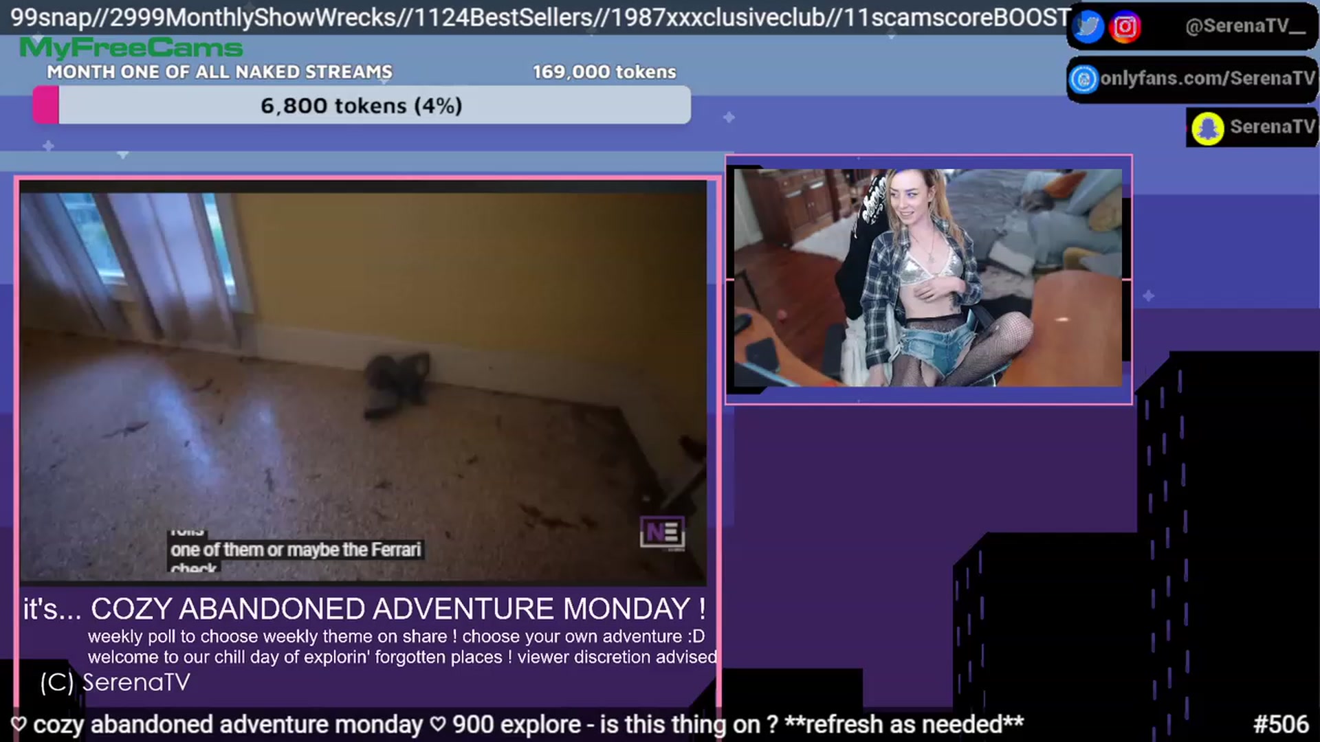 Gallery image thumbnail from serenatv's myfreecams stream on, 02/13/2023, 22:11 image 9 of 20