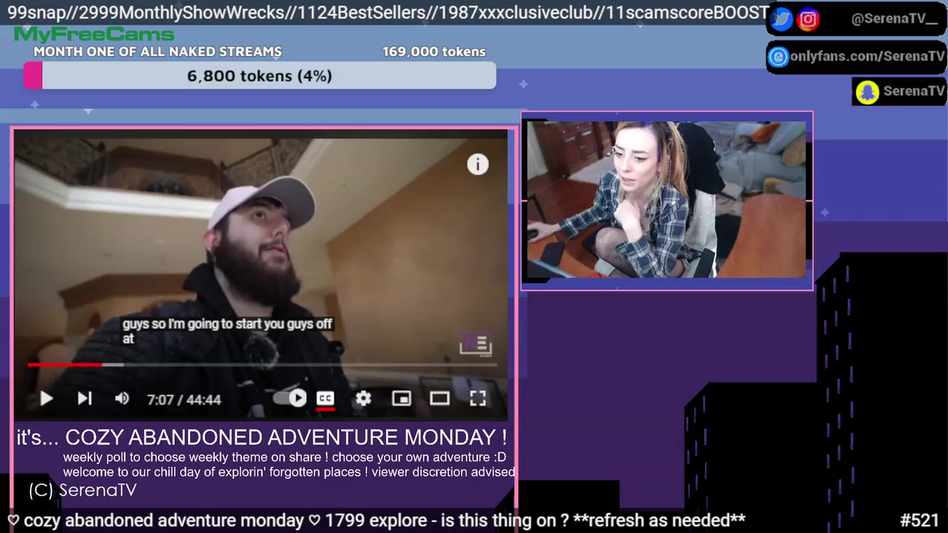 Gallery image thumbnail from serenatv's myfreecams stream on, 02/13/2023, 22:11 image 4 of 20