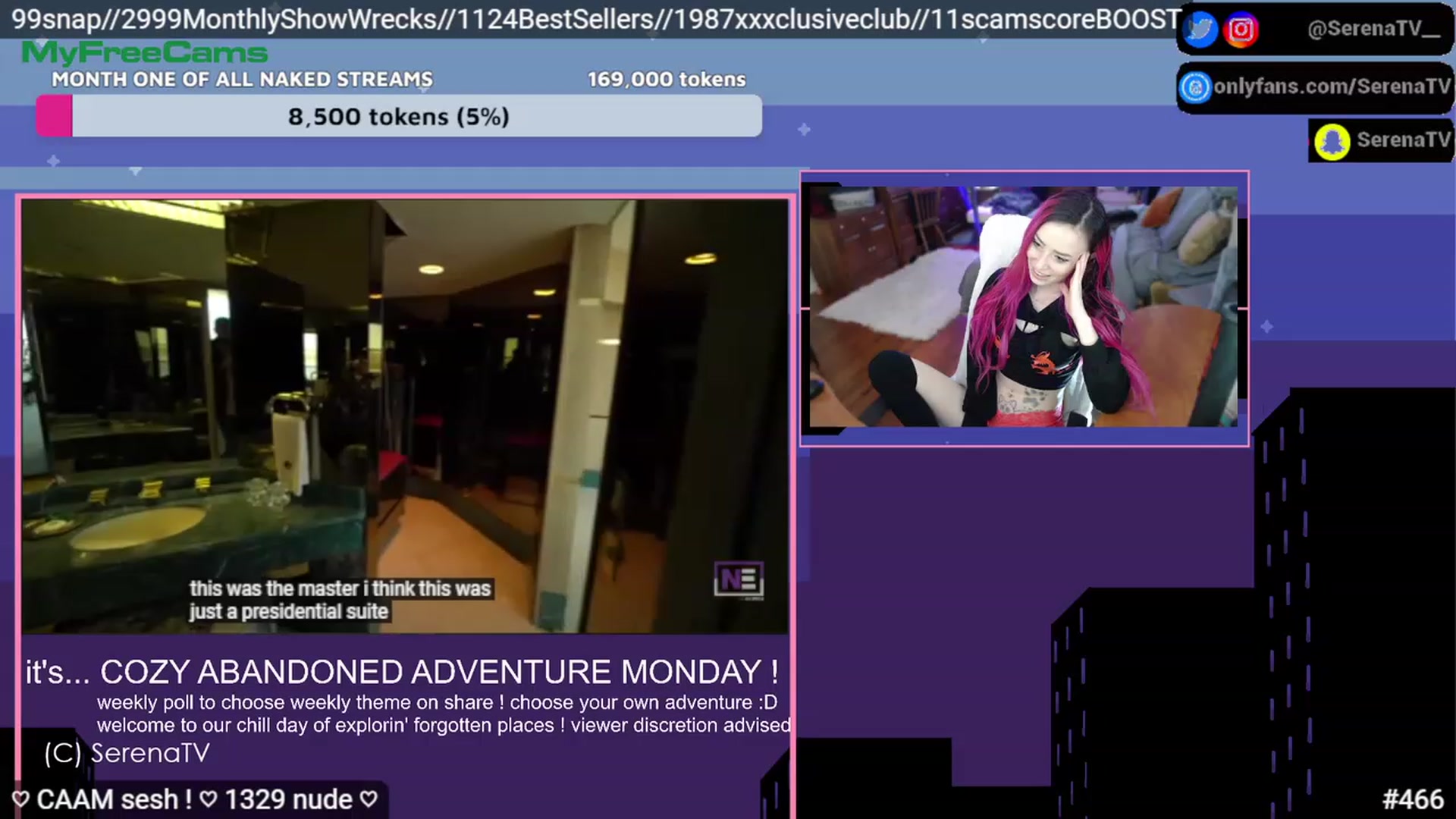Gallery image thumbnail from serenatv's myfreecams stream on, 02/27/2023, 21:17 image 13 of 20