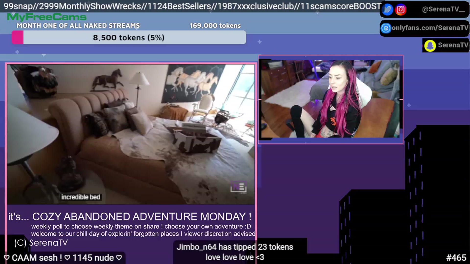 Gallery image thumbnail from serenatv's myfreecams stream on, 02/27/2023, 21:17 image 15 of 20
