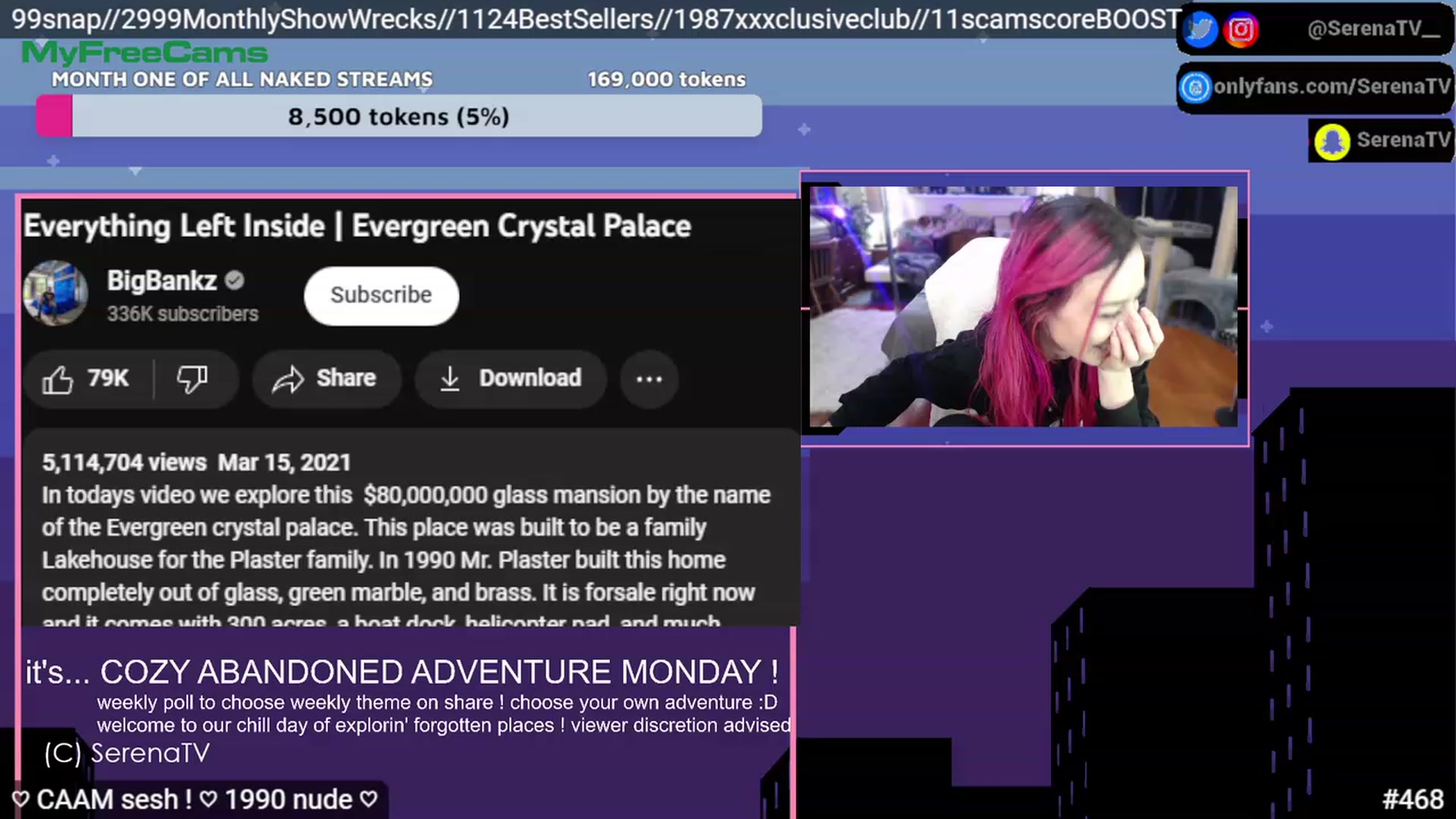 Gallery image thumbnail from serenatv's myfreecams stream on, 02/27/2023, 21:17 image 5 of 20