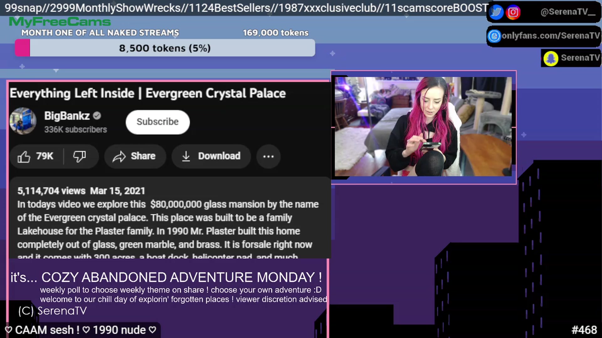 Gallery image thumbnail from serenatv's myfreecams stream on, 02/27/2023, 21:17 image 6 of 20