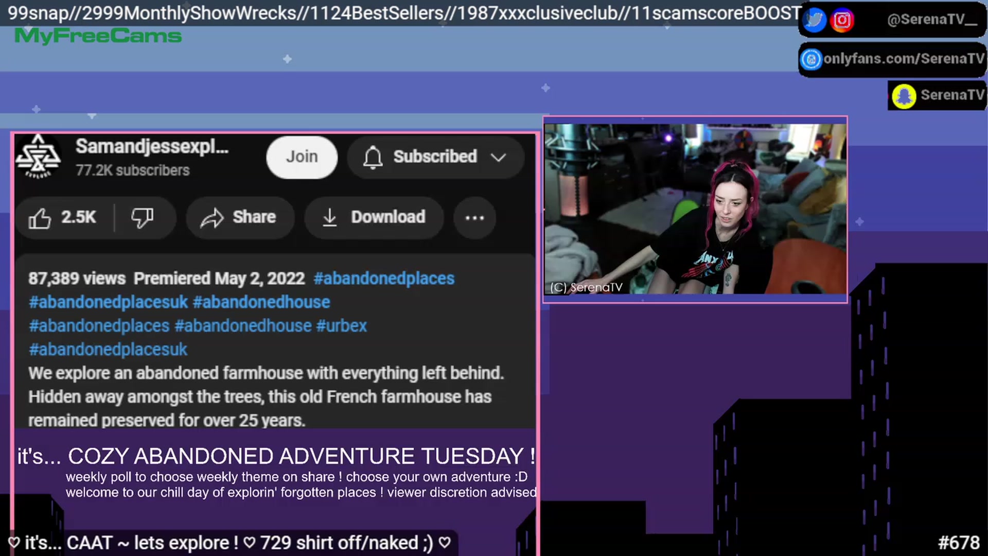 Gallery image thumbnail from serenatv's myfreecams stream on, 03/14/2023, 21:16 image 11 of 20