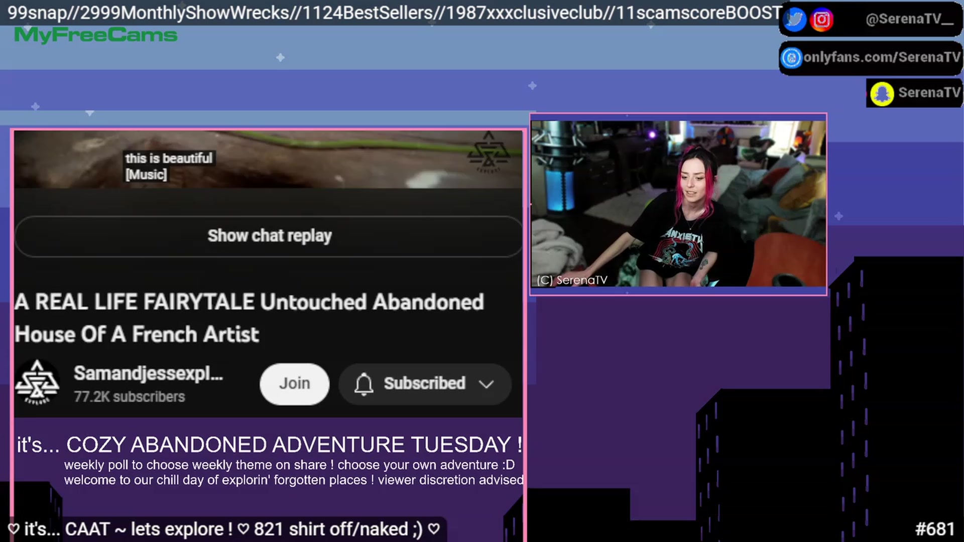 Gallery image thumbnail from serenatv's myfreecams stream on, 03/14/2023, 21:16 image 4 of 20