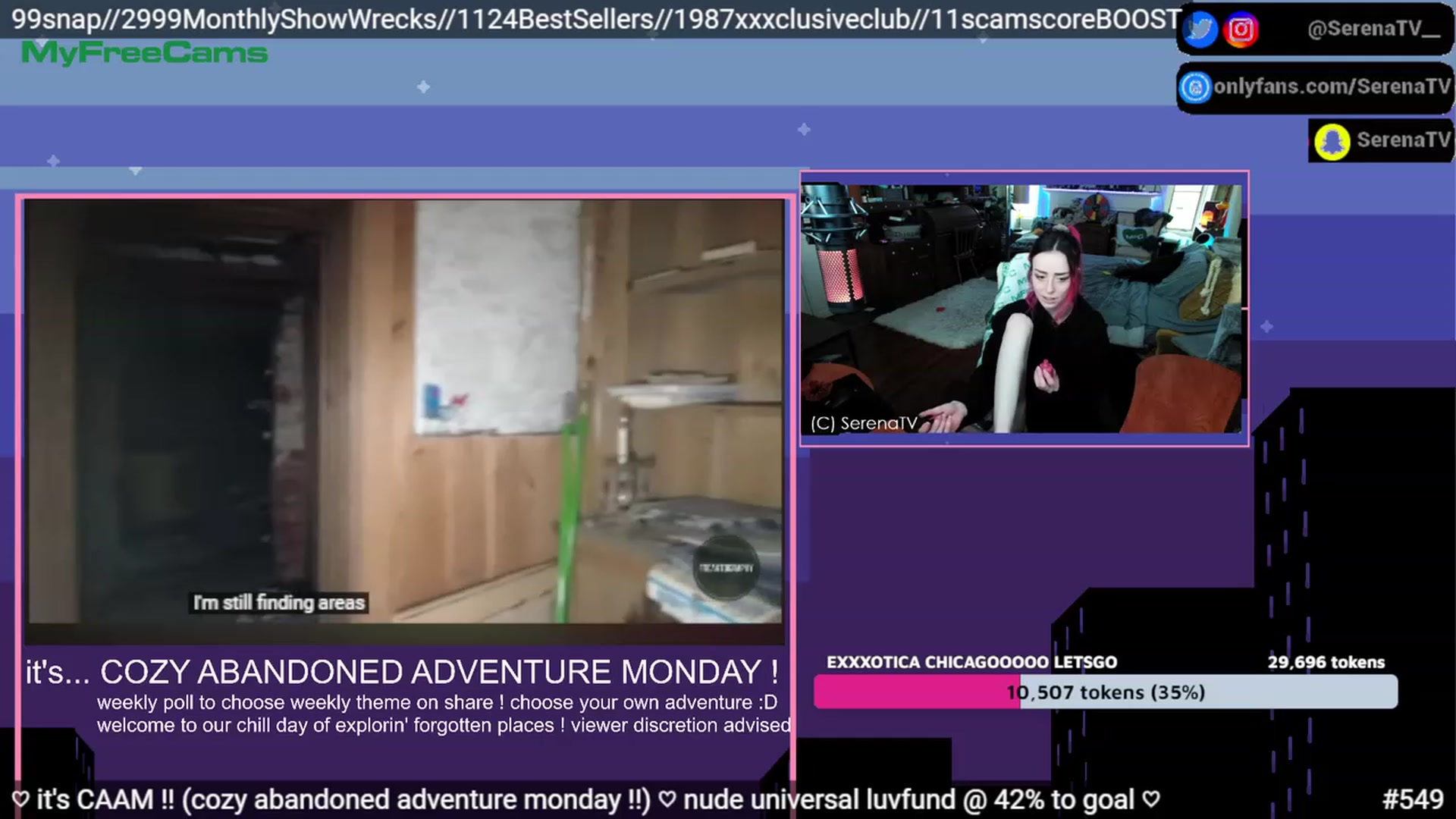 Gallery image thumbnail from serenatv's myfreecams stream on, 04/17/2023, 20:15 image 13 of 20