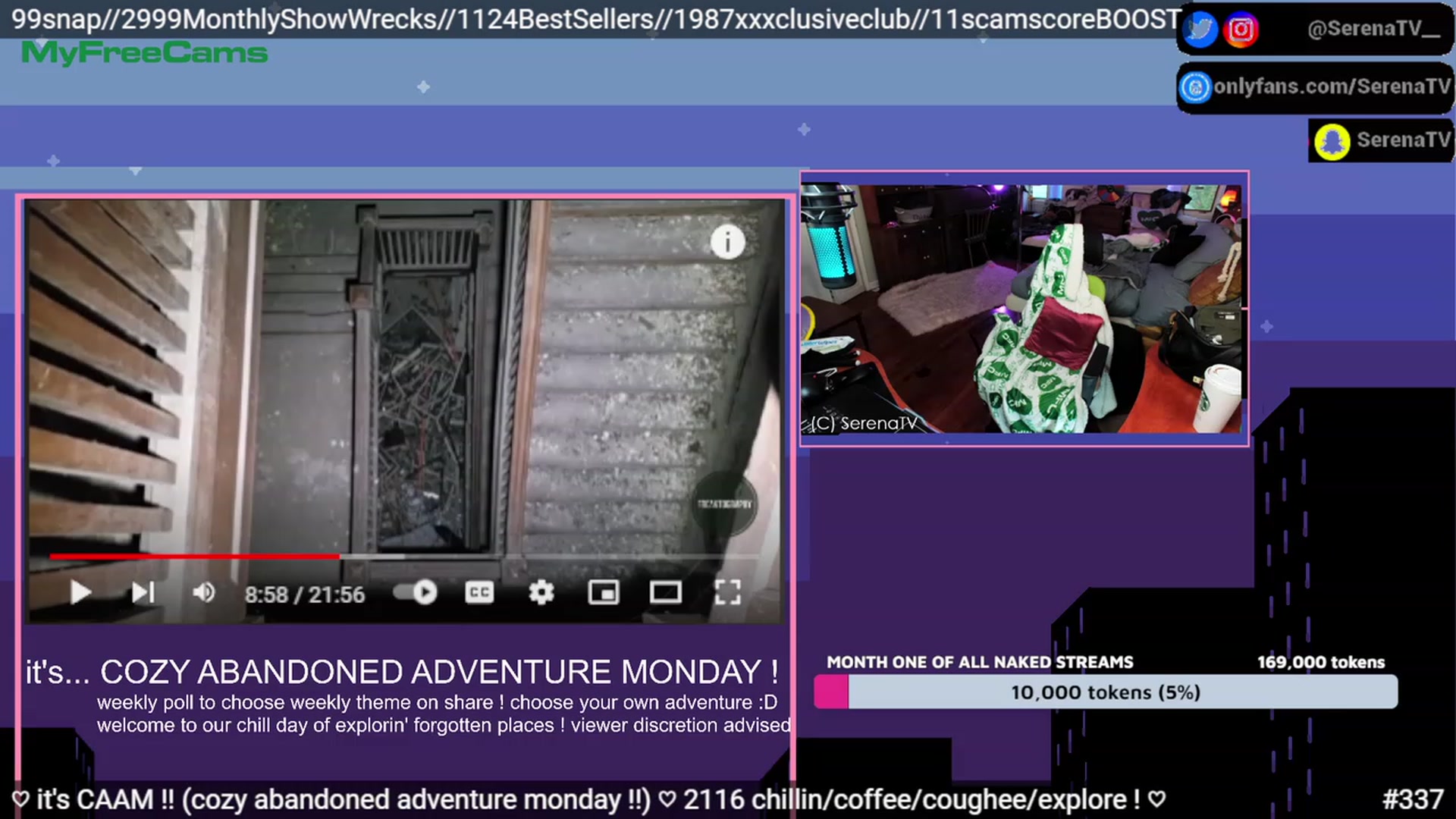 Gallery image thumbnail from serenatv's myfreecams stream on, 04/25/2023, 24:18 image 19 of 20