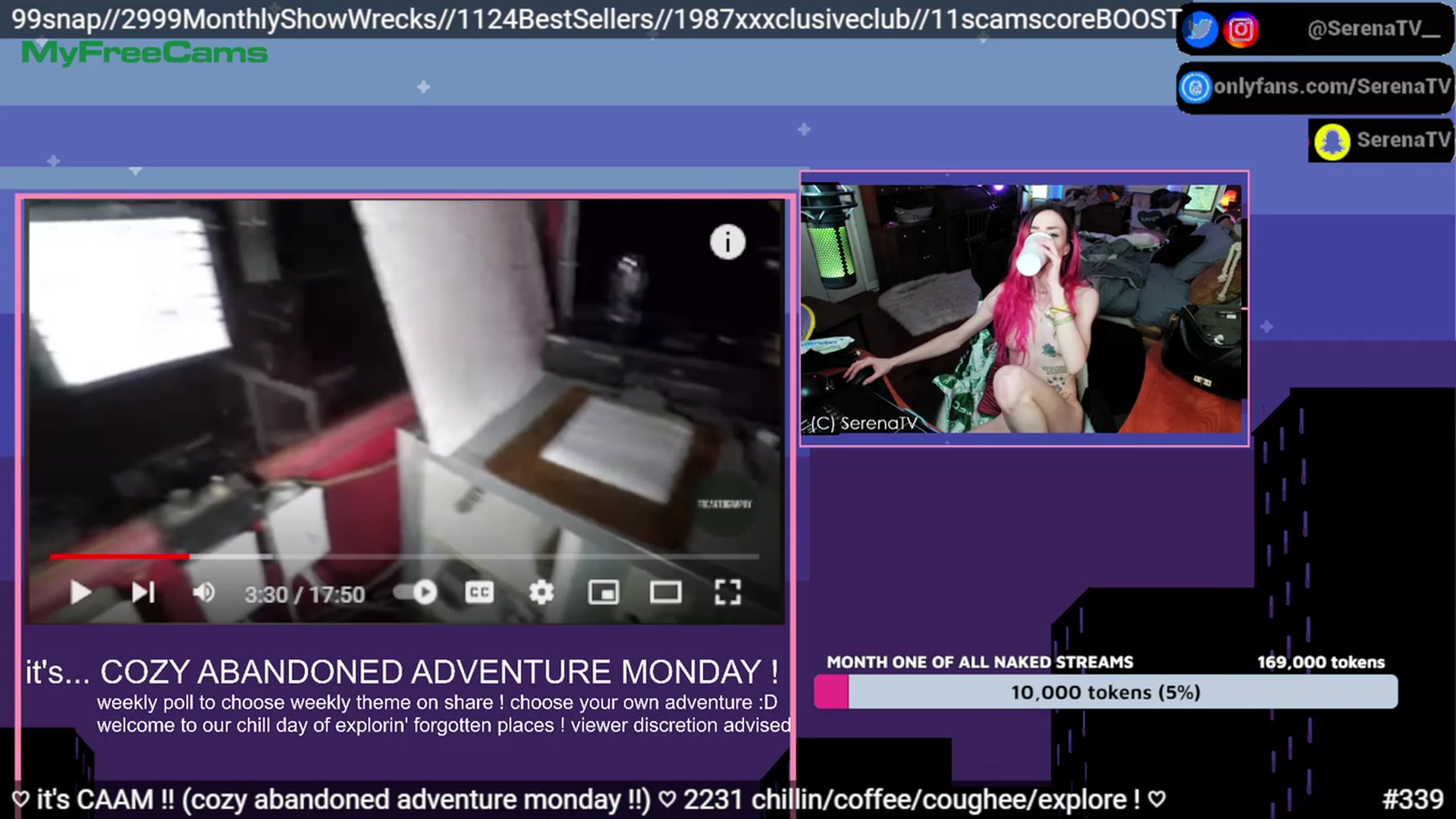 Gallery image thumbnail from serenatv's myfreecams stream on, 04/25/2023, 24:18 image 14 of 20