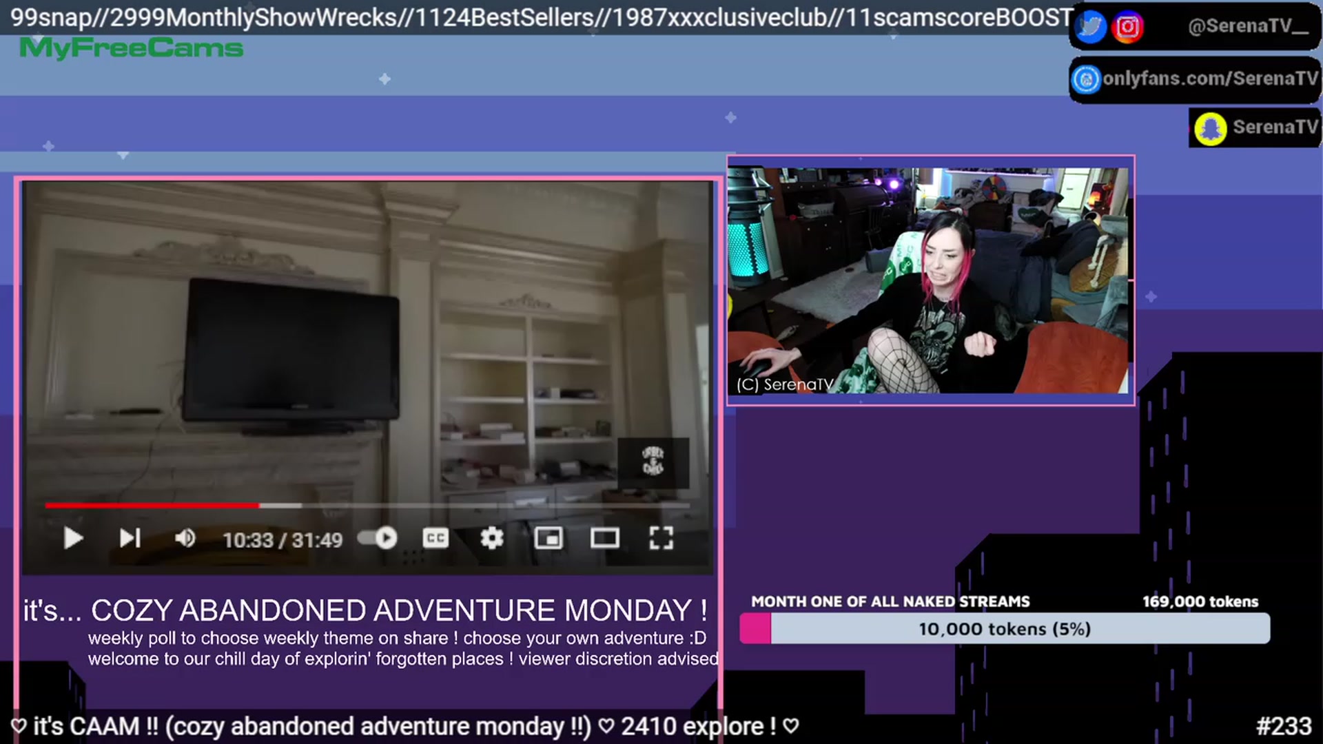 Gallery image thumbnail from serenatv's myfreecams stream on, 05/01/2023, 20:42 image 1 of 20