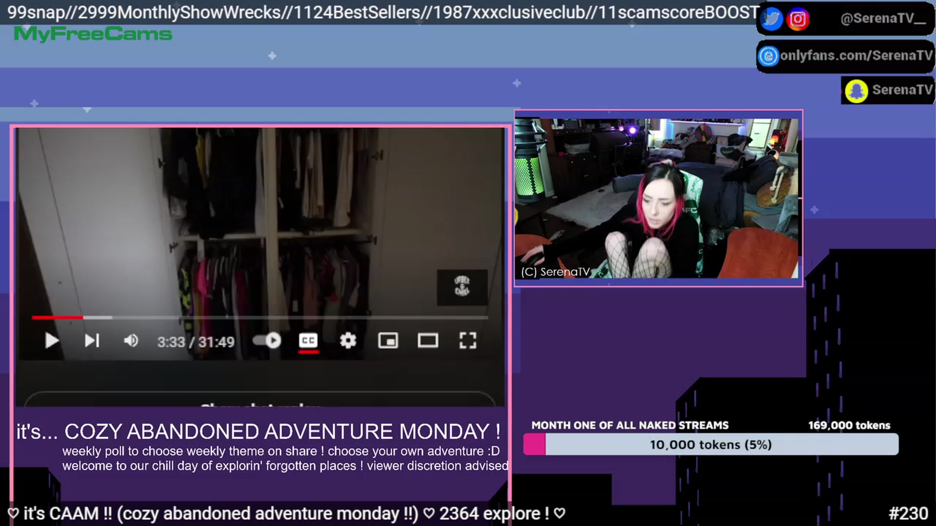 Gallery image thumbnail from serenatv's myfreecams stream on, 05/01/2023, 20:42 image 3 of 20