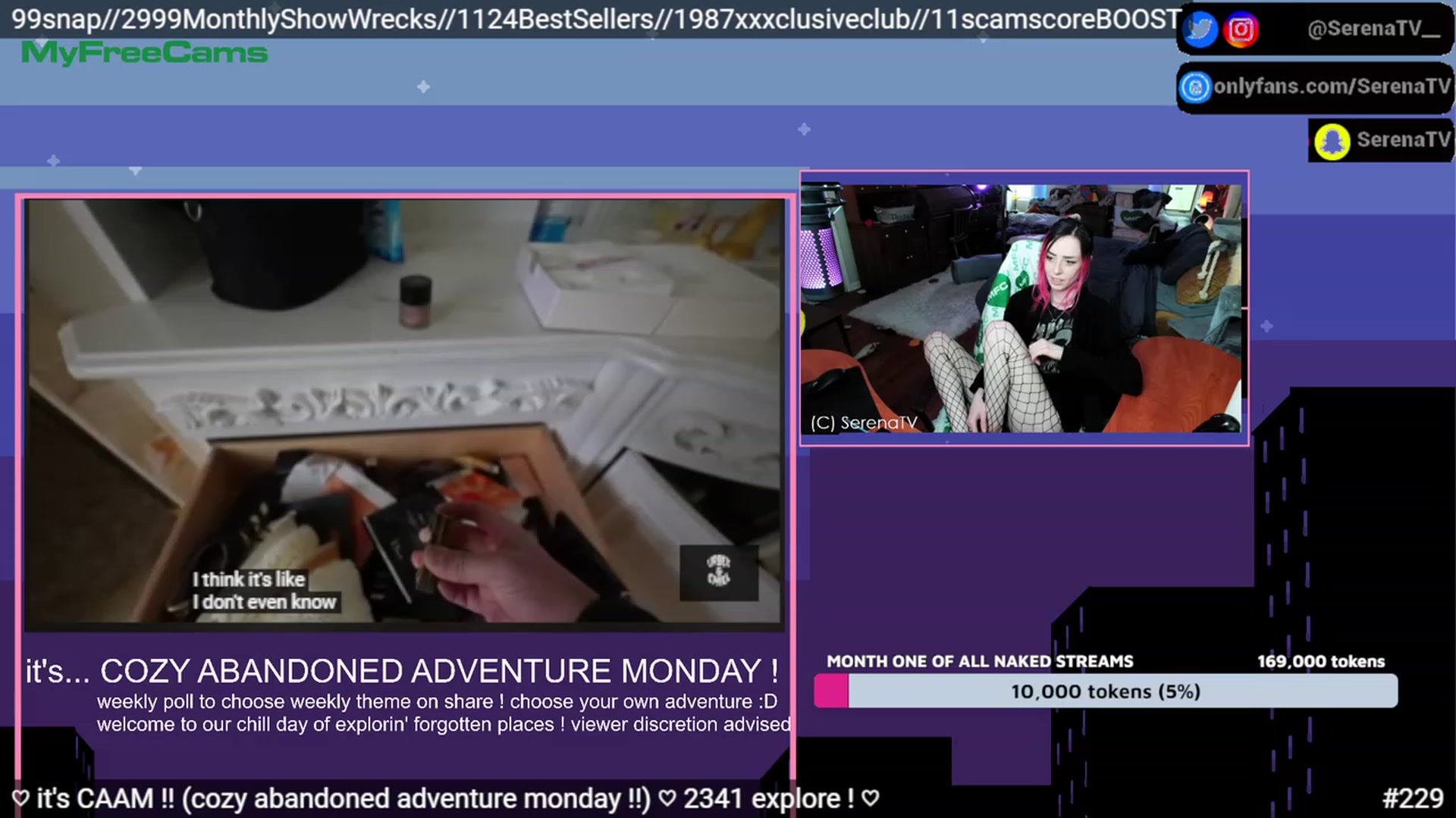 Gallery image thumbnail from serenatv's myfreecams stream on, 05/01/2023, 20:42 image 5 of 20
