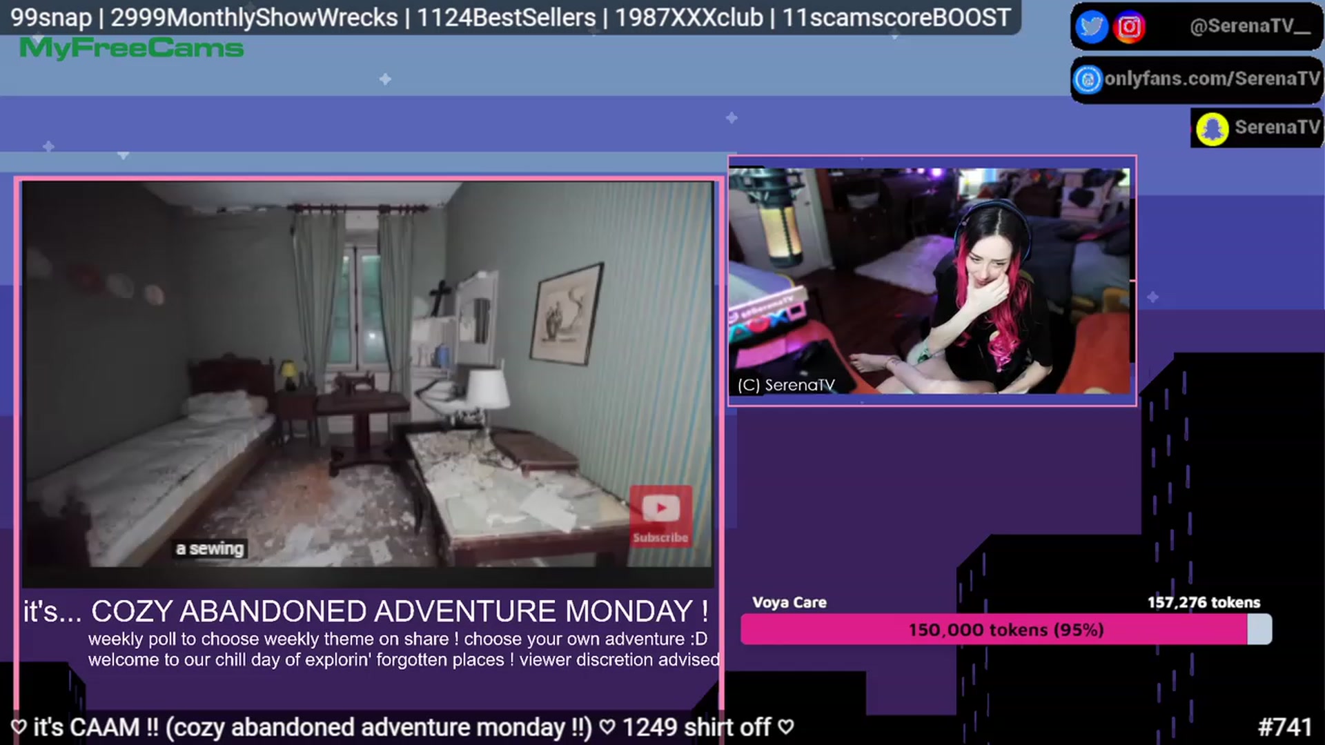 Gallery image thumbnail from serenatv's myfreecams stream on, 05/08/2023, 19:15 image 17 of 20