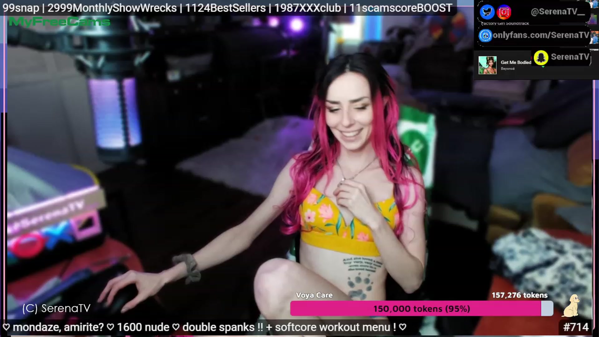 Gallery image thumbnail from serenatv's myfreecams stream on, 05/08/2023, 22:31 image 18 of 20