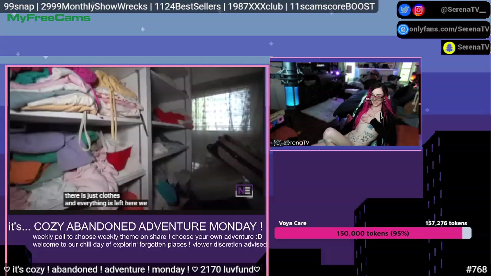 Gallery image thumbnail from serenatv's myfreecams stream on, 05/15/2023, 20:19 image 12 of 20