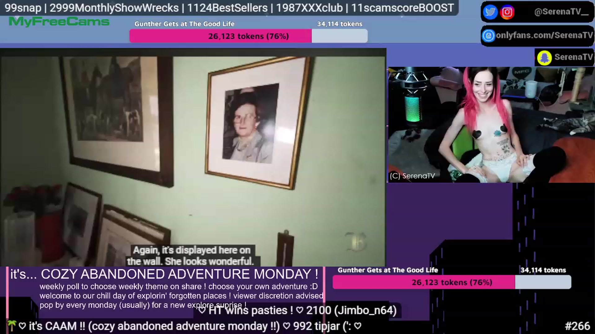 Gallery image thumbnail from serenatv's myfreecams stream on, 07/31/2023, 20:19 image 19 of 20