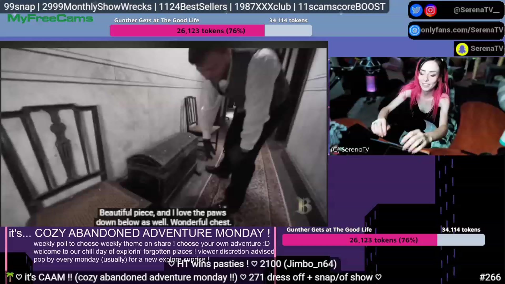 Gallery image thumbnail from serenatv's myfreecams stream on, 07/31/2023, 20:19 image 14 of 20