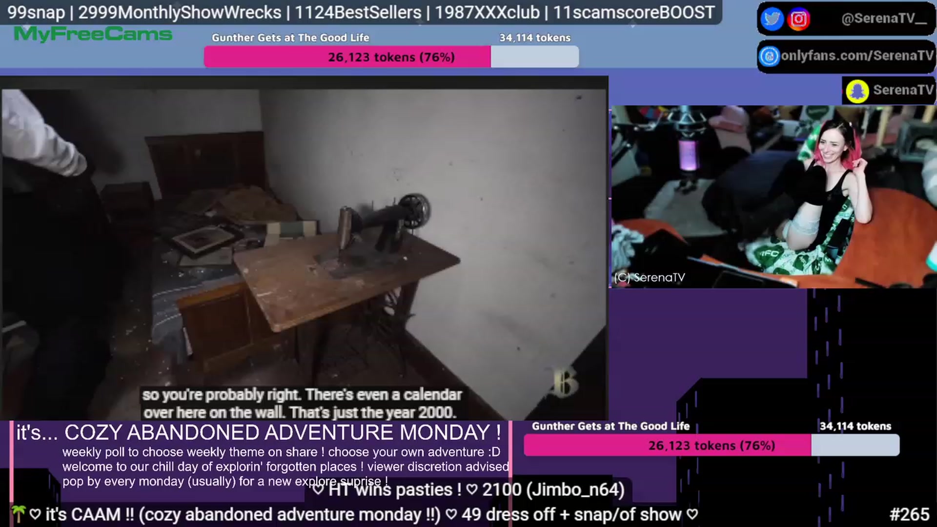 Gallery image thumbnail from serenatv's myfreecams stream on, 07/31/2023, 20:19 image 16 of 20