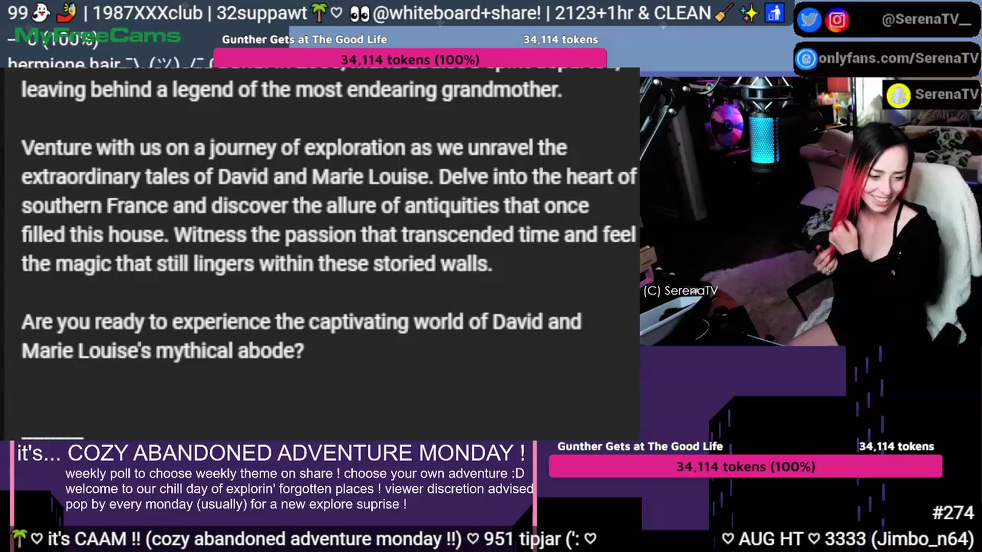 Gallery image thumbnail from serenatv's myfreecams stream on, 08/07/2023, 21:10 image 7 of 20