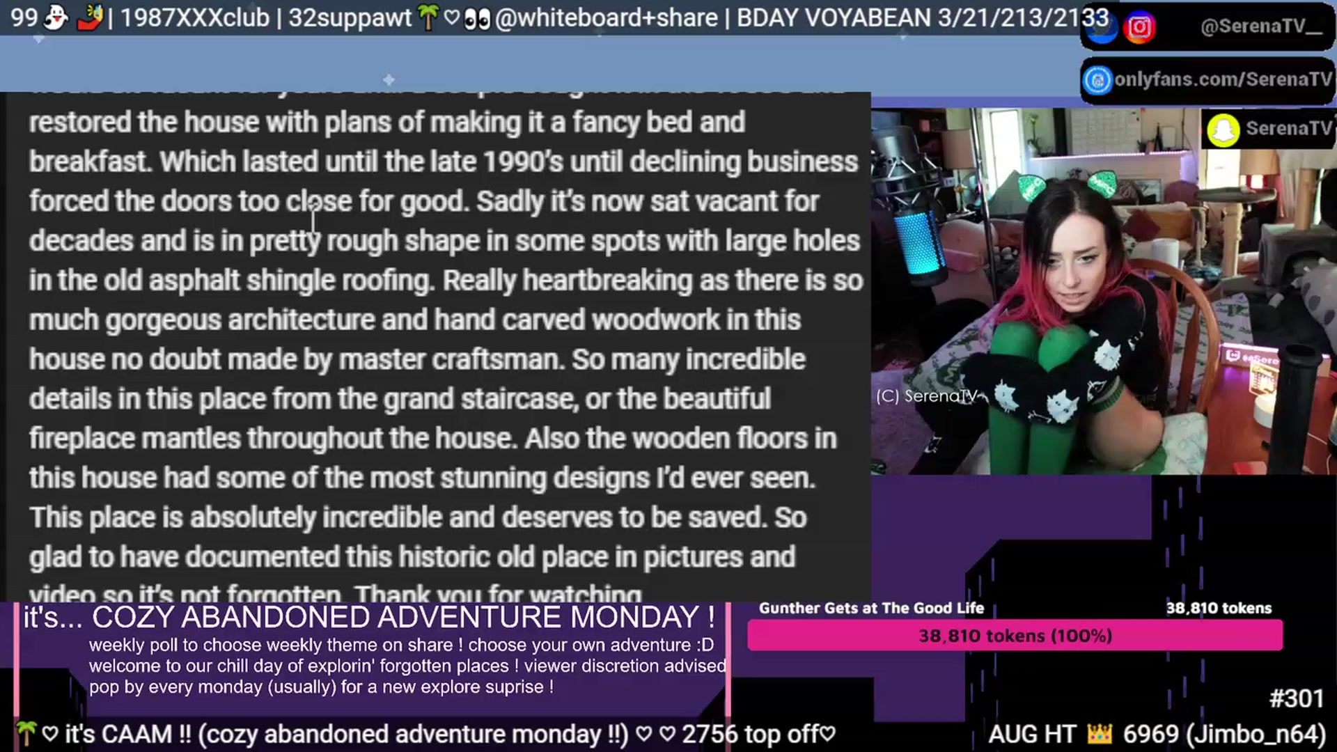 Gallery image thumbnail from serenatv's myfreecams stream on, 08/21/2023, 20:29 image 12 of 20