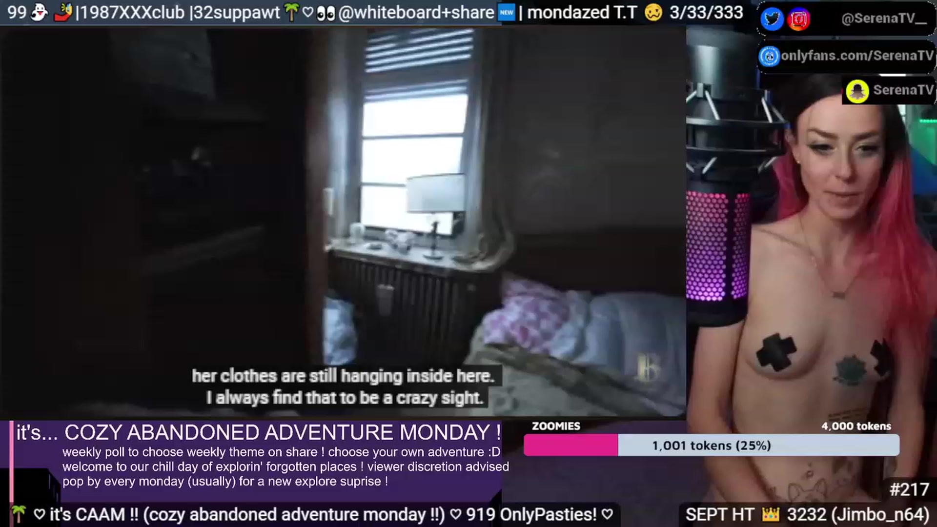 Gallery image thumbnail from serenatv's myfreecams stream on, 09/04/2023, 21:38 image 7 of 20