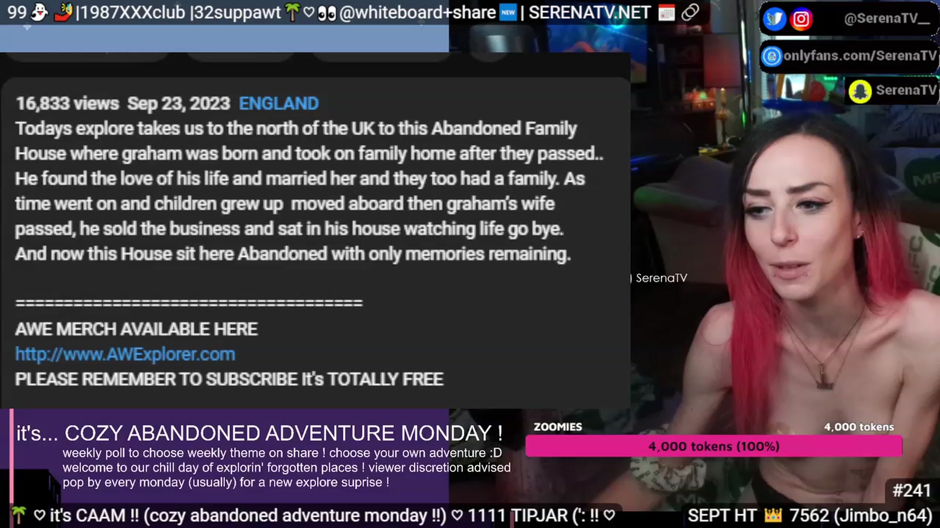 Gallery image thumbnail from serenatv's myfreecams stream on, 09/25/2023, 20:27 image 4 of 20