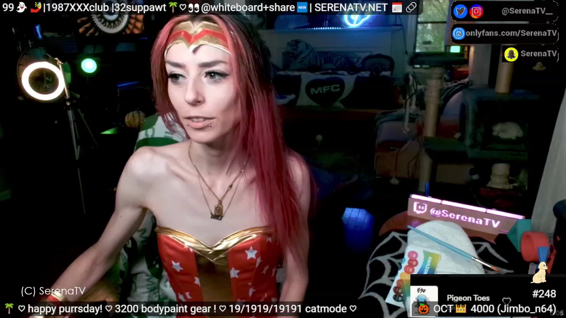 Gallery image thumbnail from serenatv's myfreecams stream on, 10/19/2023, 20:03 image 7 of 20