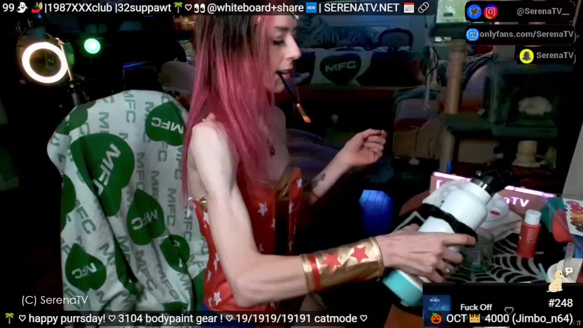 Gallery image thumbnail from serenatv's myfreecams stream on, 10/19/2023, 20:03 image 9 of 20