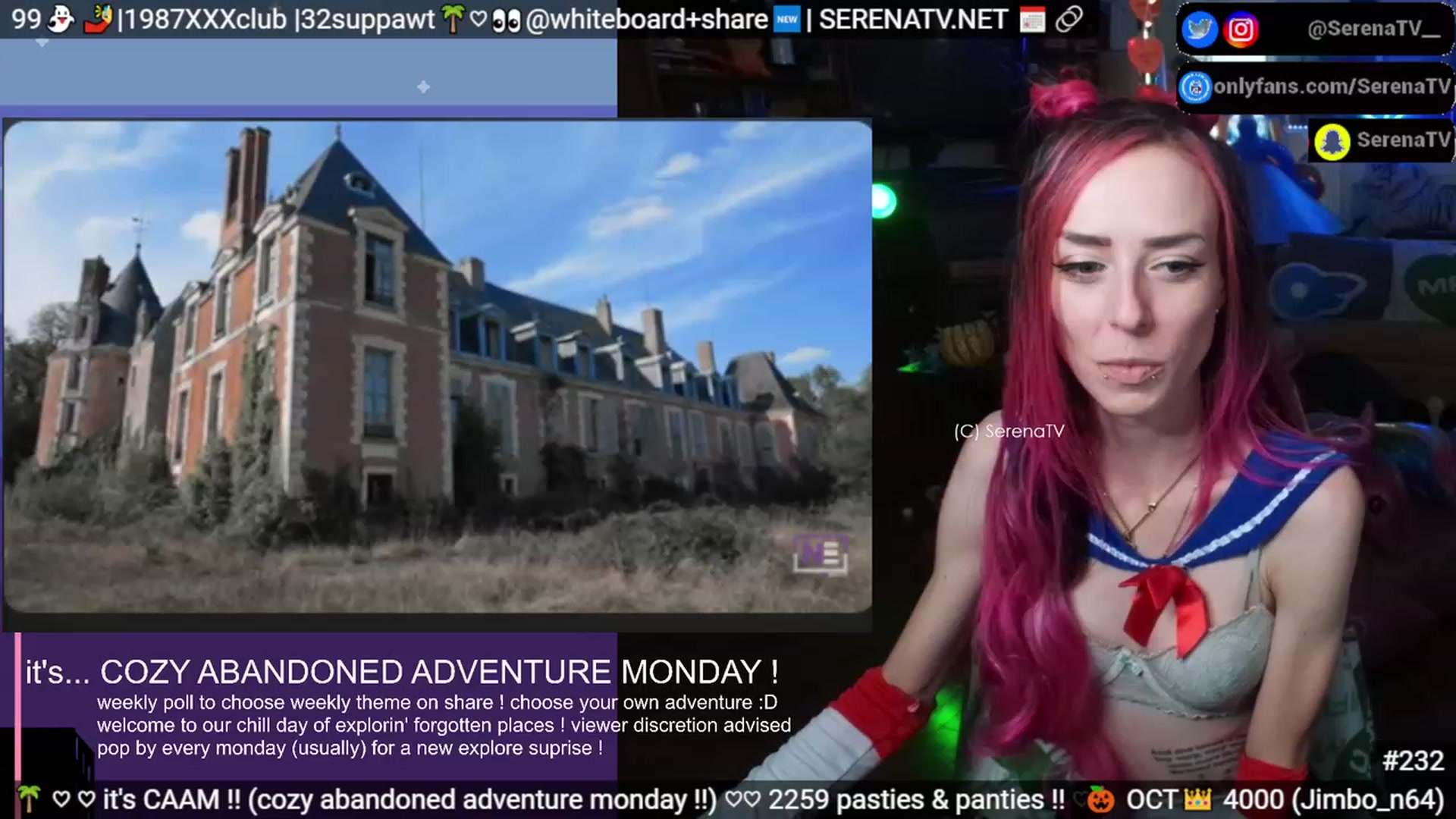 Gallery image thumbnail from serenatv's myfreecams stream on, 10/23/2023, 20:21 image 8 of 20