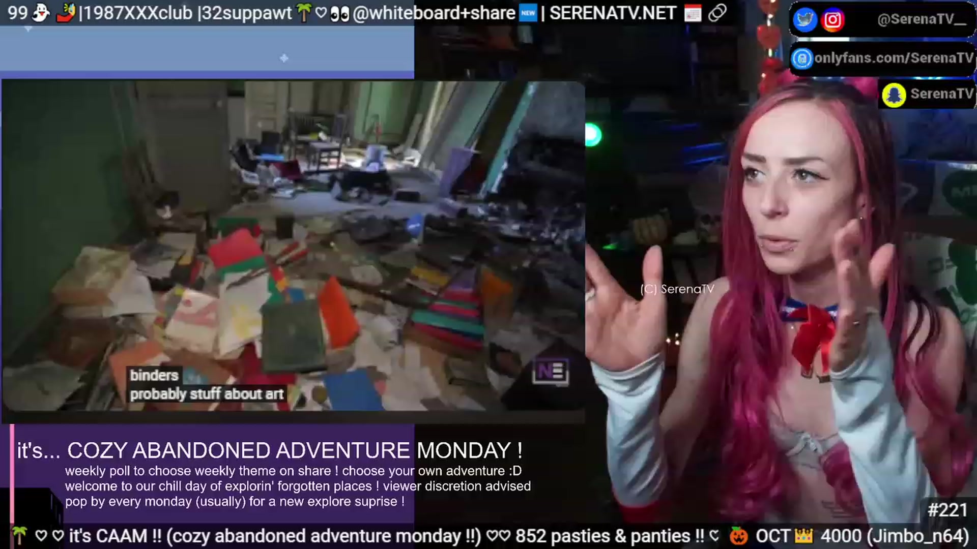 Gallery image thumbnail from serenatv's myfreecams stream on, 10/23/2023, 20:21 image 15 of 20