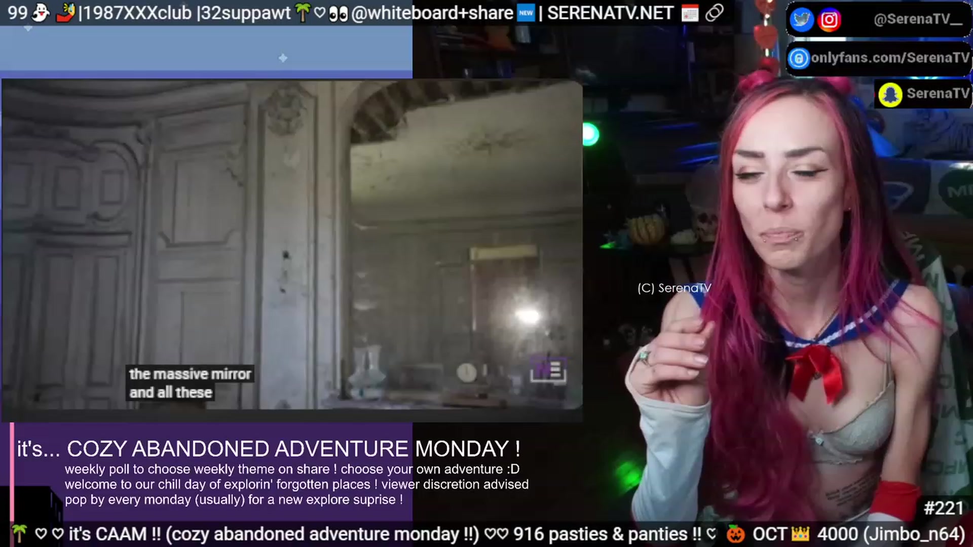 Gallery image thumbnail from serenatv's myfreecams stream on, 10/23/2023, 20:21 image 12 of 20