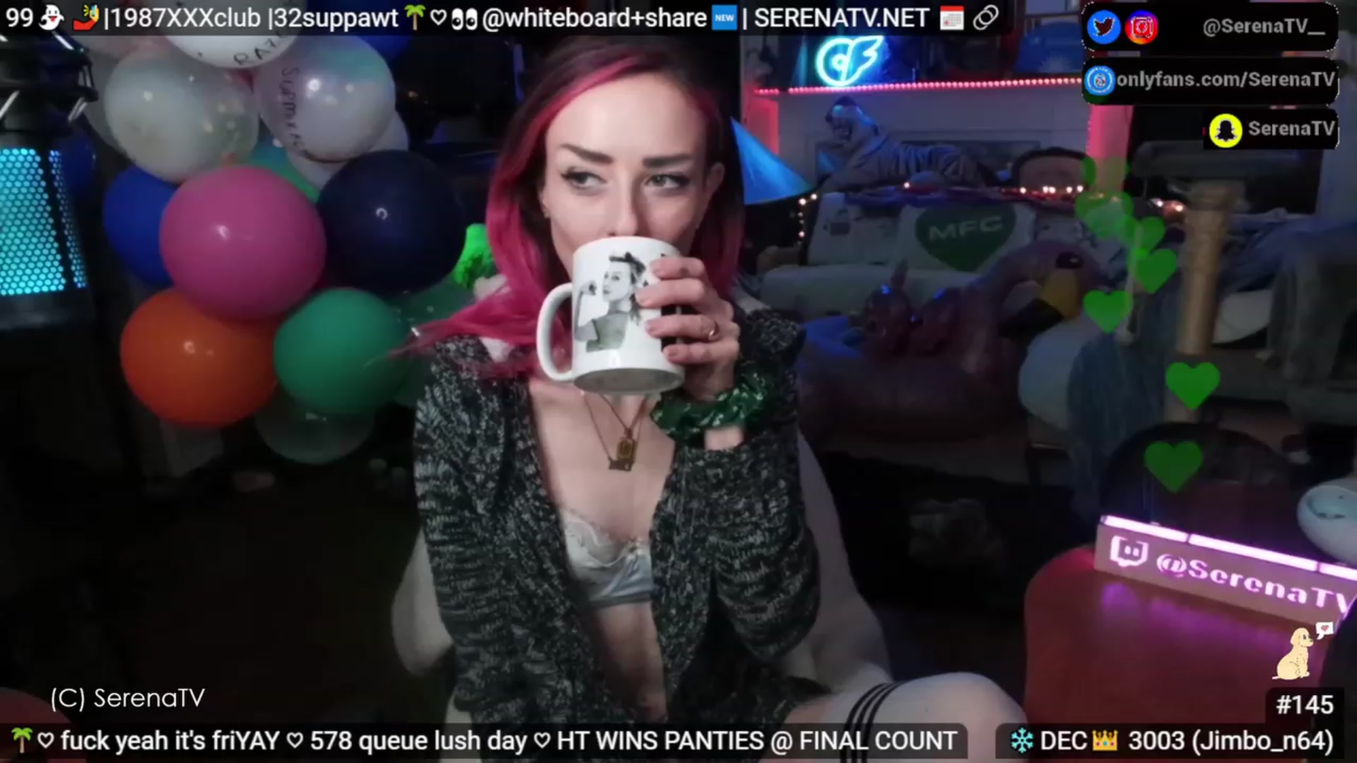 Gallery image thumbnail from serenatv's myfreecams stream on, 12/01/2023, 20:36 image 9 of 20