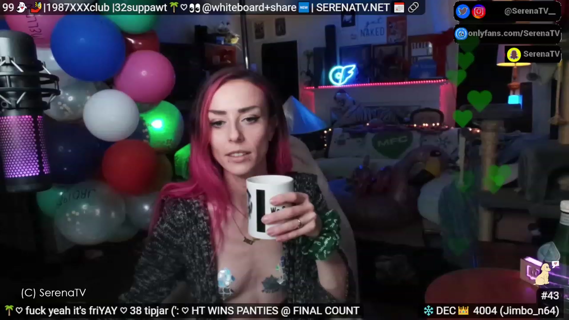 Gallery image thumbnail from serenatv's myfreecams stream on, 12/01/2023, 21:08 image 6 of 20
