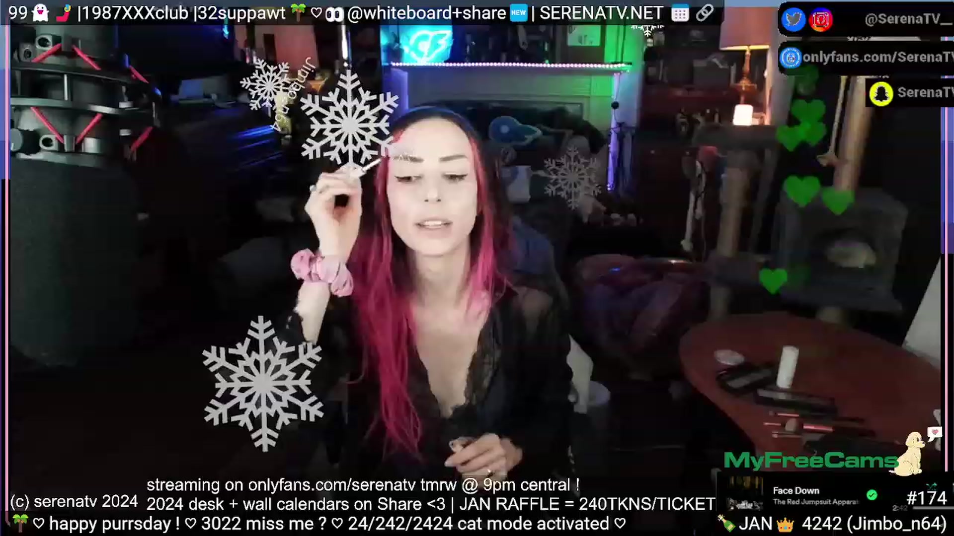 Gallery image thumbnail from serenatv's myfreecams stream on, 01/19/2024, 24:05 image 6 of 20