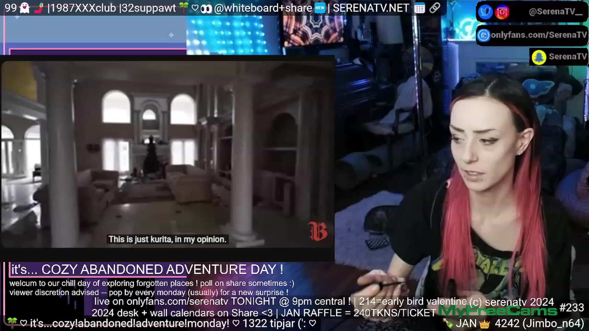 Gallery image thumbnail from serenatv's myfreecams stream on, 01/30/2024, 24:09 image 12 of 20