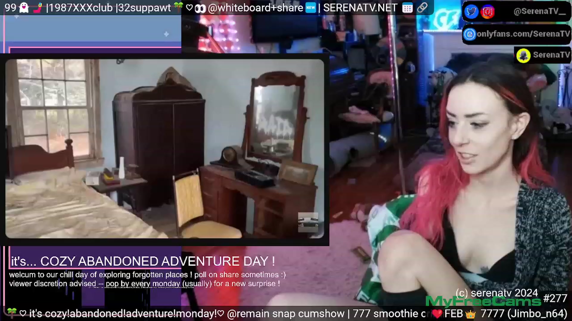 Gallery image thumbnail from serenatv's myfreecams stream on, 02/19/2024, 21:52 image 4 of 20