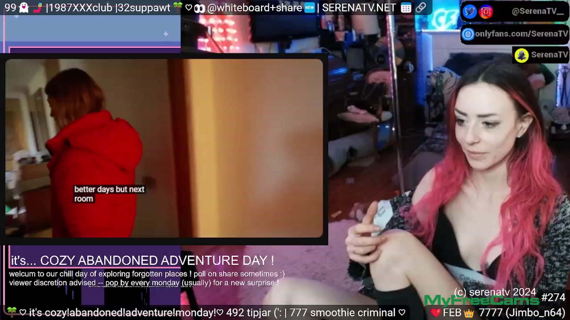 Gallery image thumbnail from serenatv's myfreecams stream on, 02/19/2024, 21:52 image 12 of 20