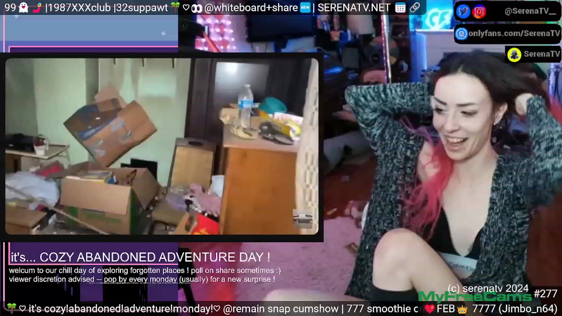 Gallery image thumbnail from serenatv's myfreecams stream on, 02/19/2024, 21:52 image 3 of 20