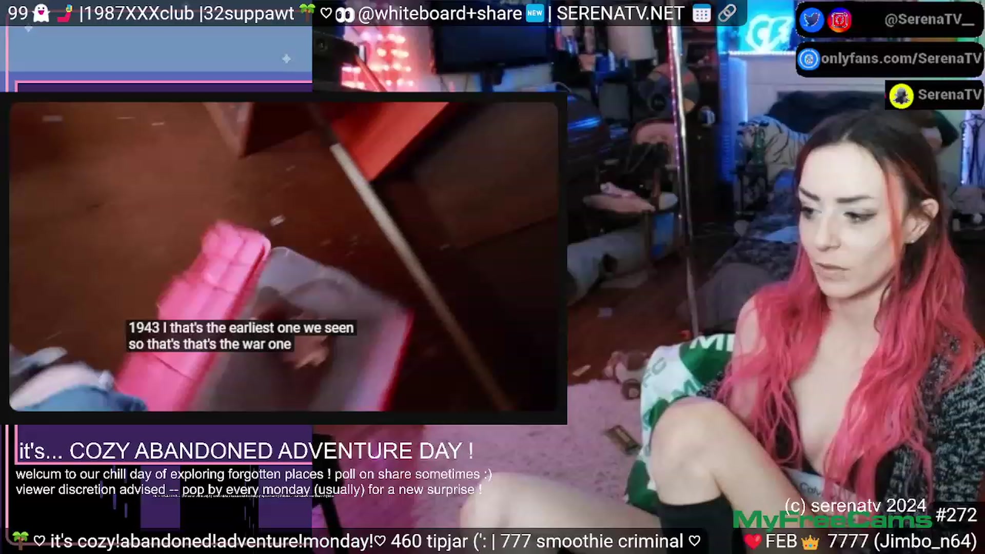 Gallery image thumbnail from serenatv's myfreecams stream on, 02/19/2024, 21:52 image 15 of 20