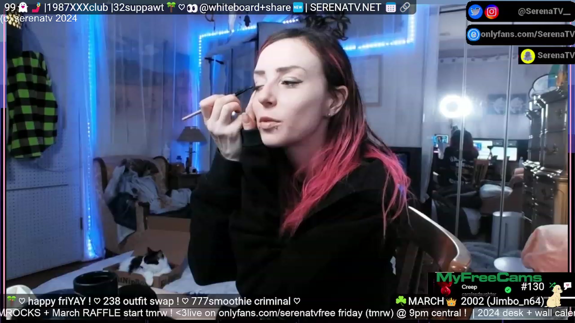Gallery image thumbnail from serenatv's myfreecams stream on, 03/01/2024, 21:37 image 1 of 20