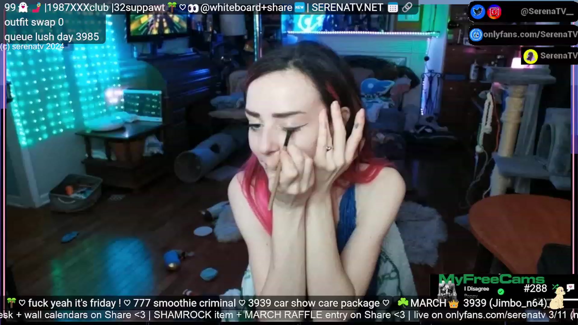 Gallery image thumbnail from serenatv's myfreecams stream on, 03/08/2024, 22:16 image 3 of 20