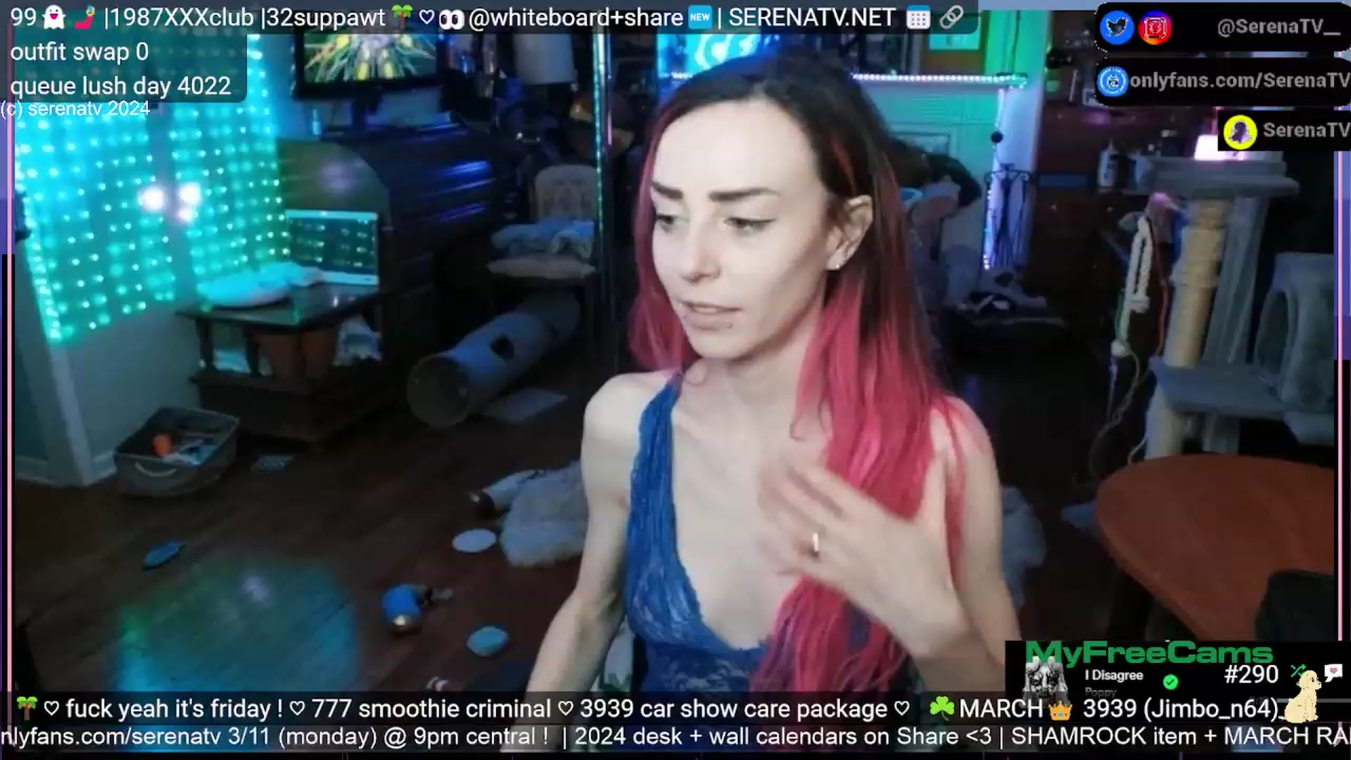 Gallery image thumbnail from serenatv's myfreecams stream on, 03/08/2024, 22:16 image 2 of 20
