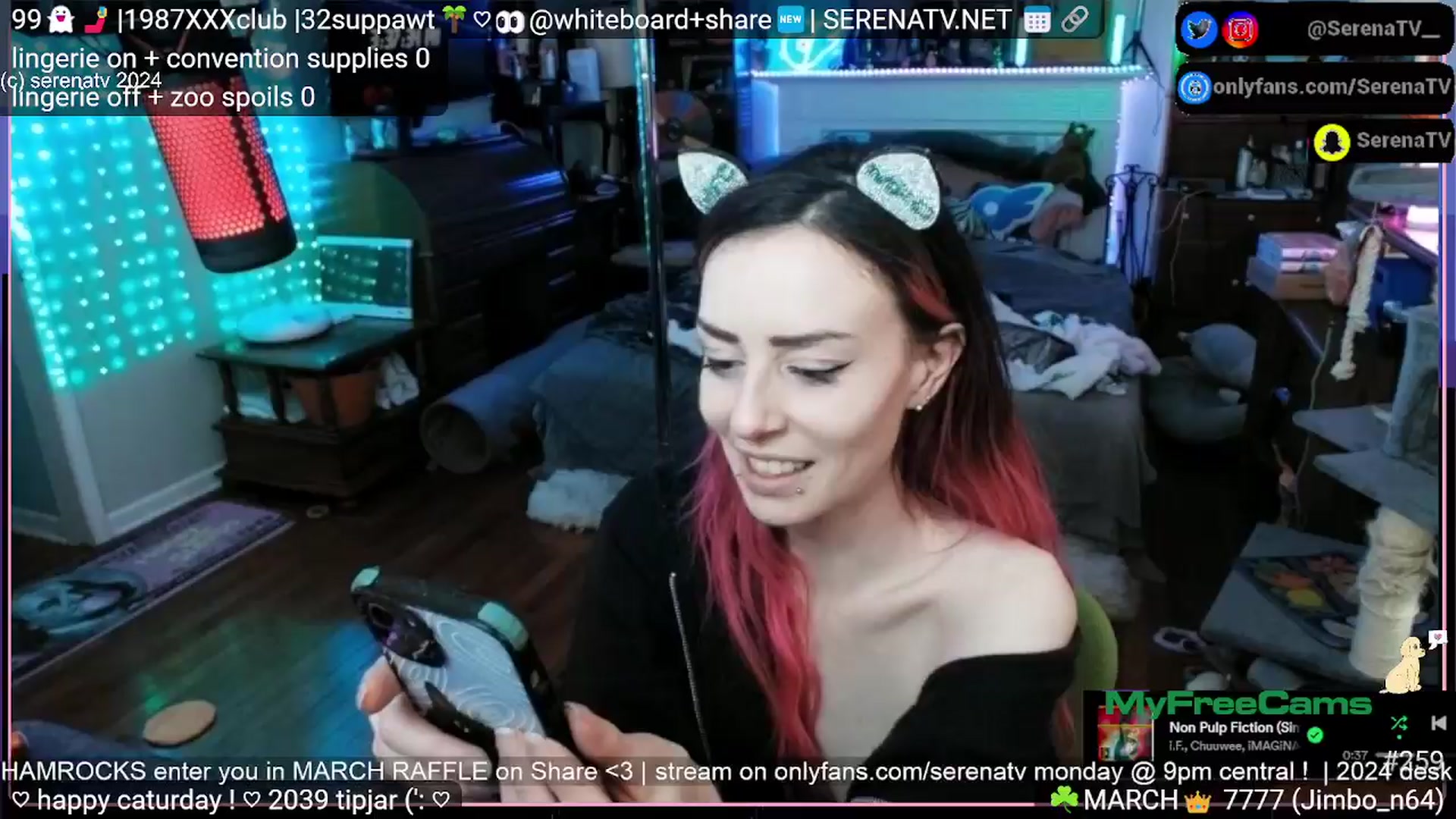 Gallery image thumbnail from serenatv's myfreecams stream on, 03/30/2024, 21:06 image 8 of 20