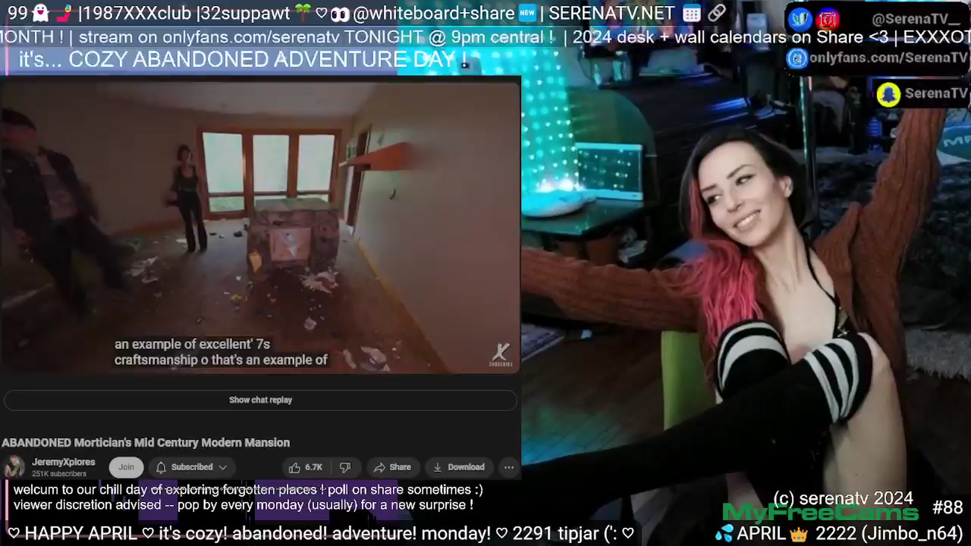 Gallery image thumbnail from serenatv's myfreecams stream on, 04/01/2024, 20:37 image 9 of 20