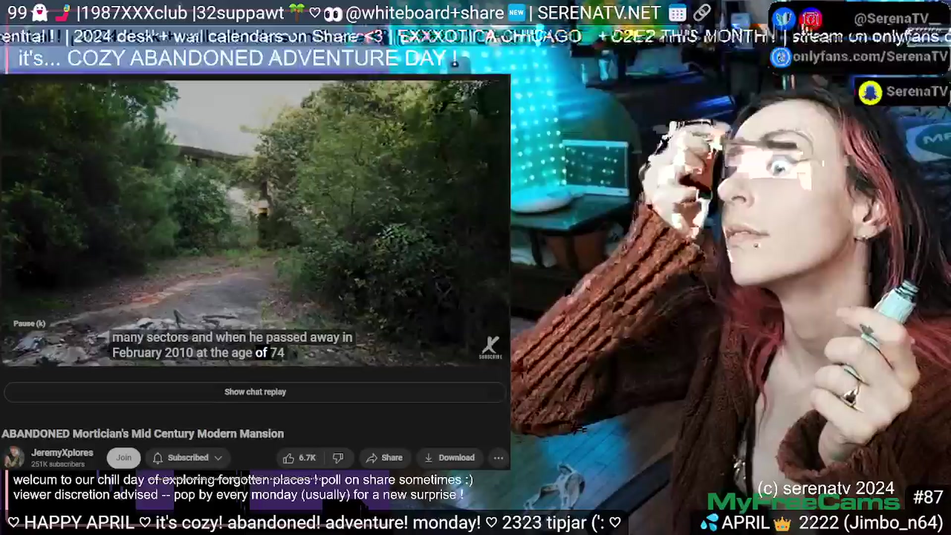 Gallery image thumbnail from serenatv's myfreecams stream on, 04/01/2024, 20:37 image 5 of 20