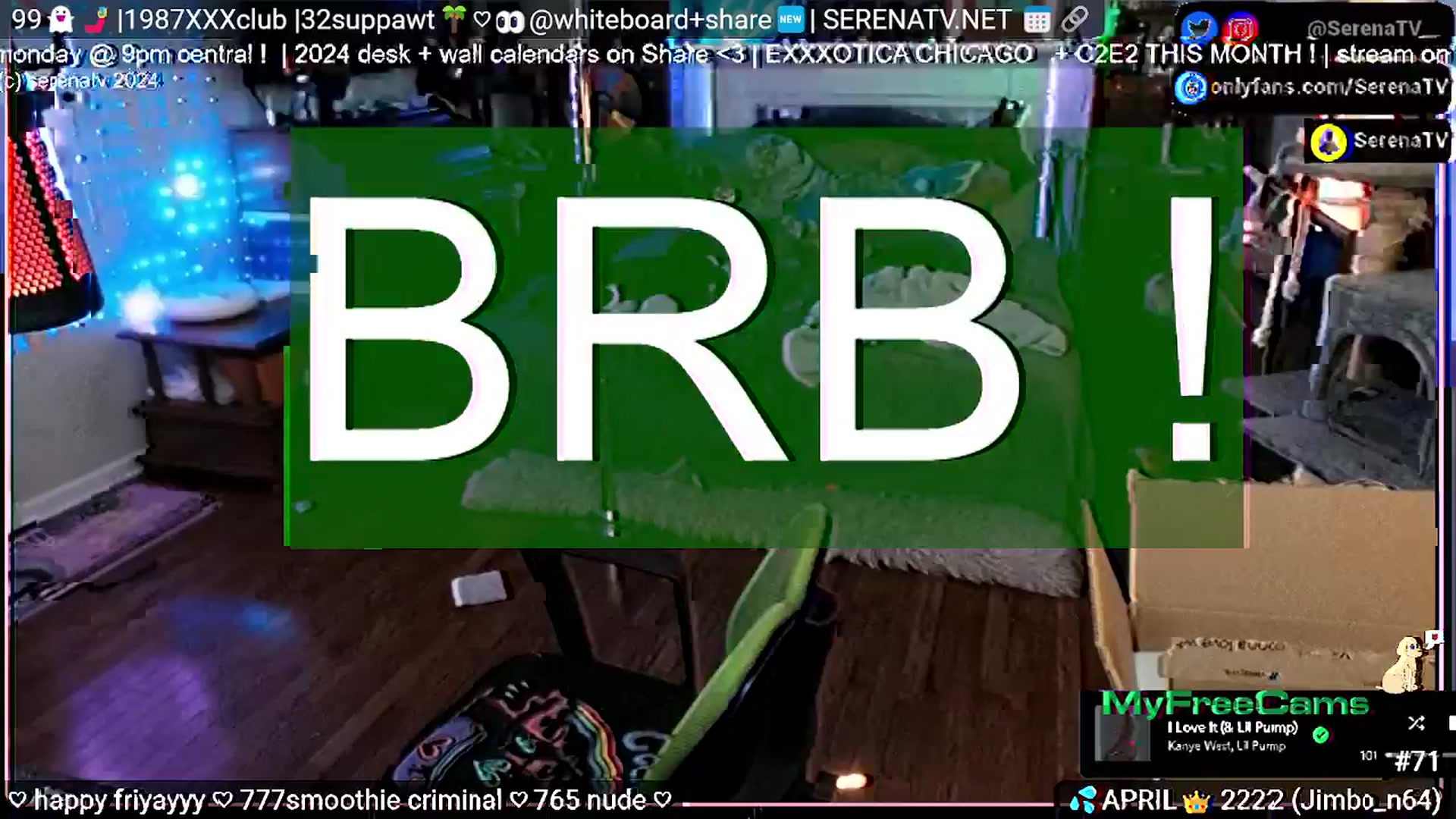 Gallery image thumbnail from serenatv's myfreecams stream on, 04/05/2024, 22:05 image 12 of 20