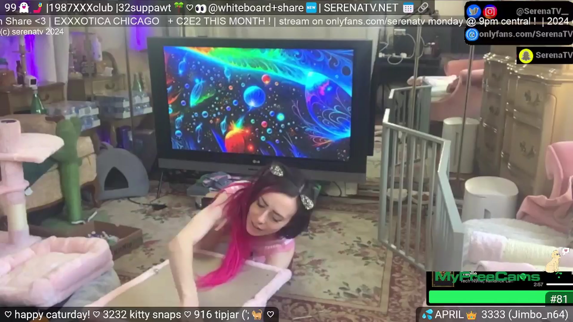 Gallery image thumbnail from serenatv's myfreecams stream on, 04/06/2024, 21:55 image 1 of 20