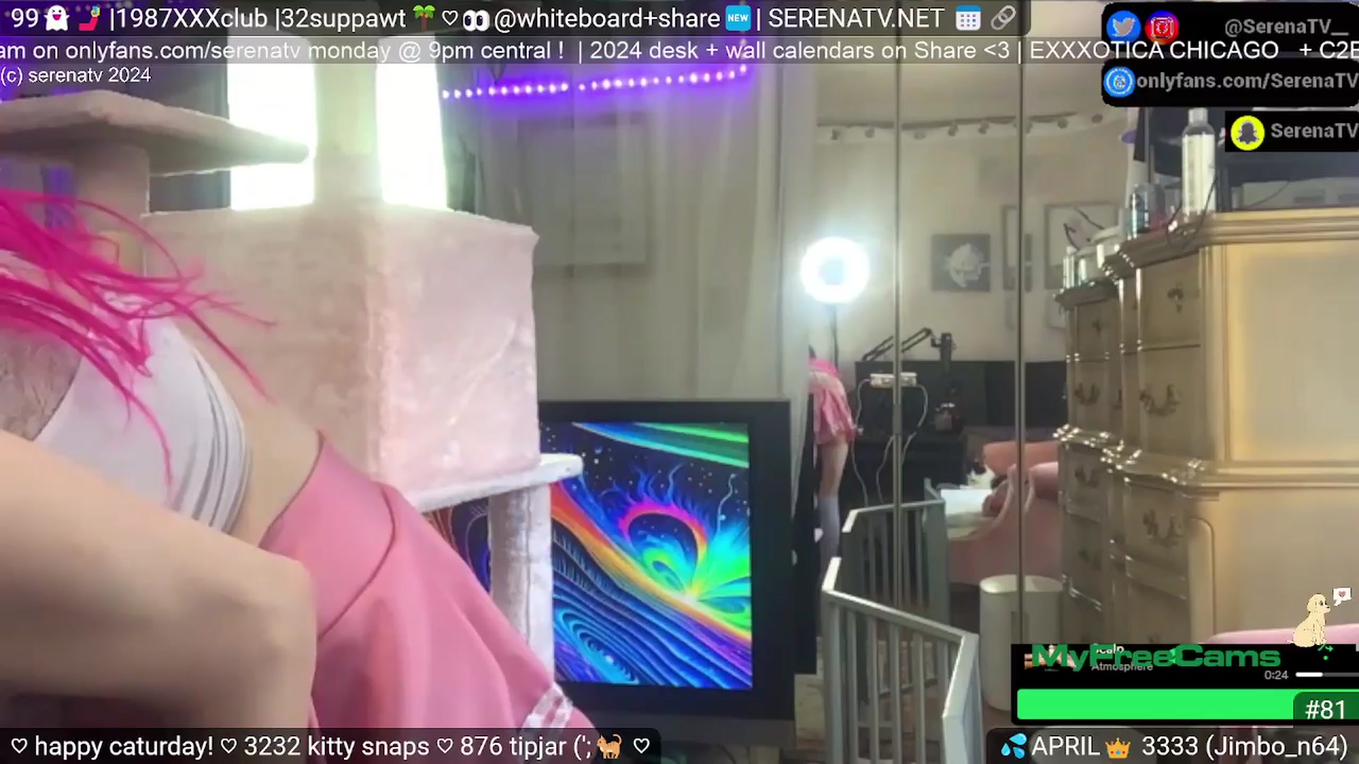 Gallery image thumbnail from serenatv's myfreecams stream on, 04/06/2024, 21:55 image 14 of 20