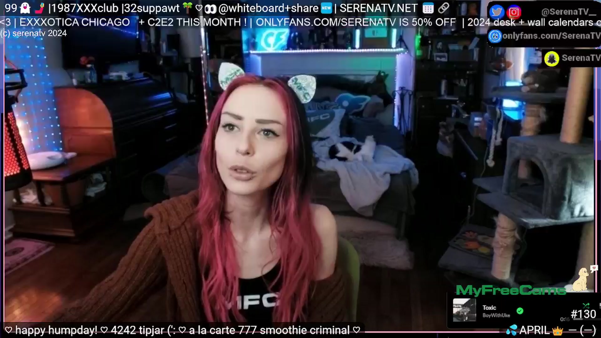 Gallery image thumbnail from serenatv's myfreecams stream on, 04/11/2024, 20:32 image 4 of 20