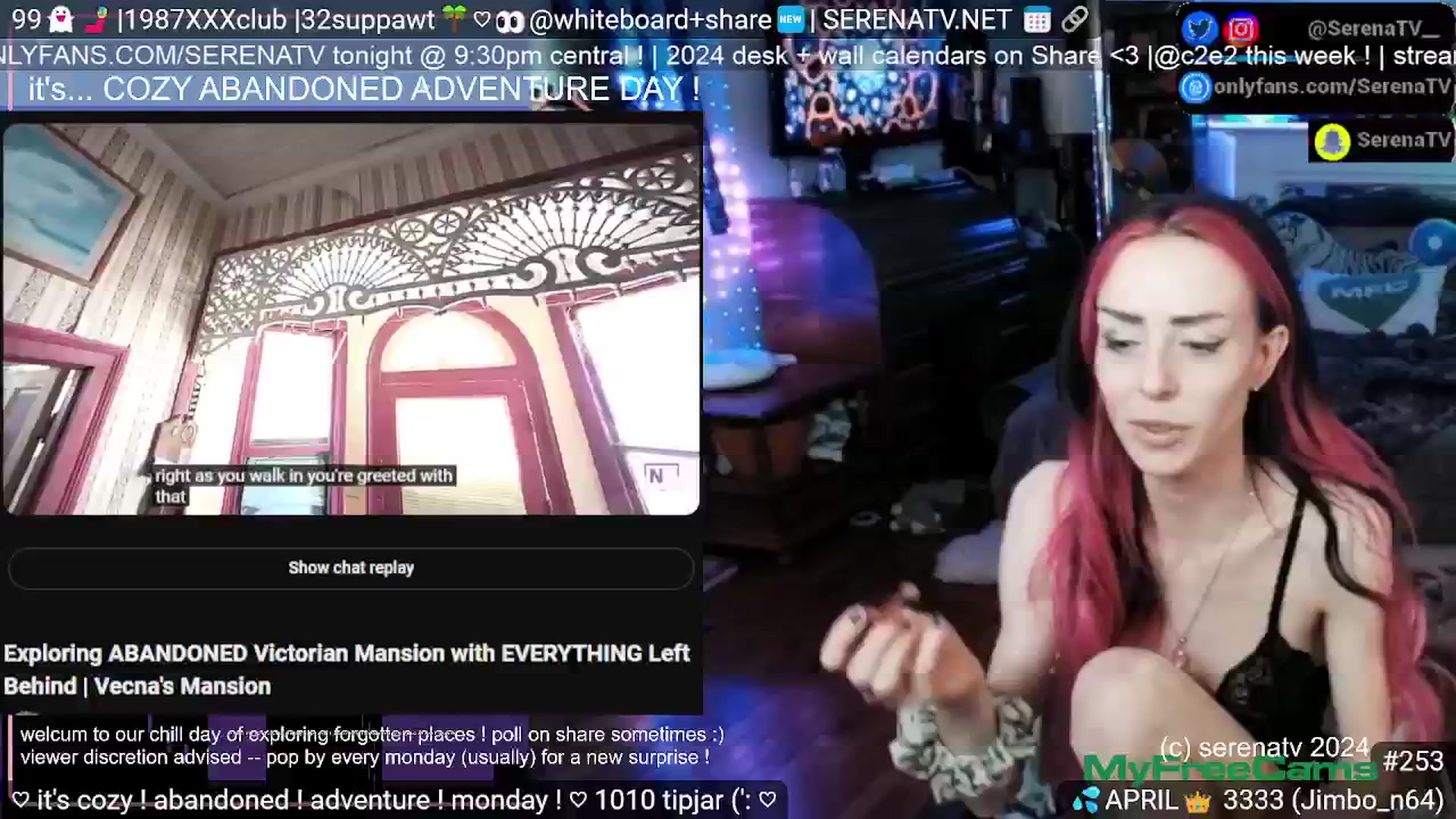Gallery image thumbnail from serenatv's myfreecams stream on, 04/22/2024, 20:33 image 2 of 20