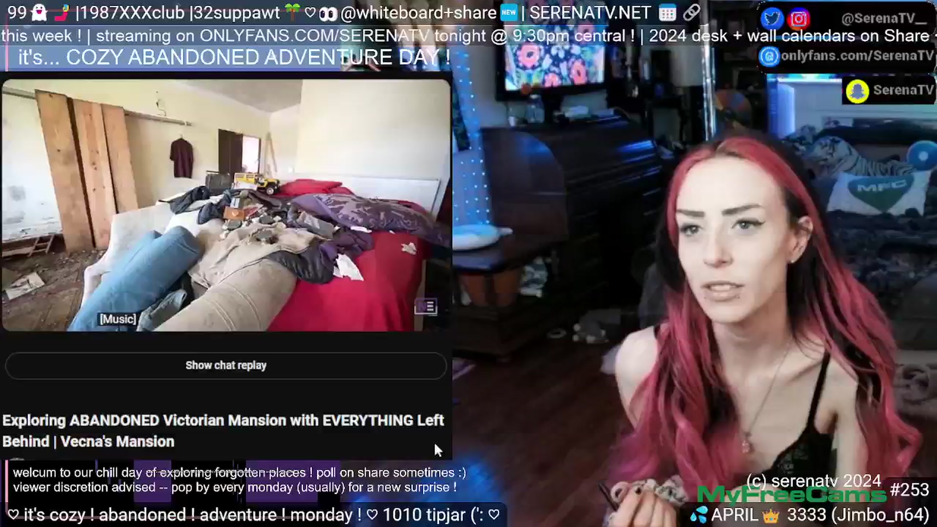 Gallery image thumbnail from serenatv's myfreecams stream on, 04/22/2024, 20:33 image 1 of 20